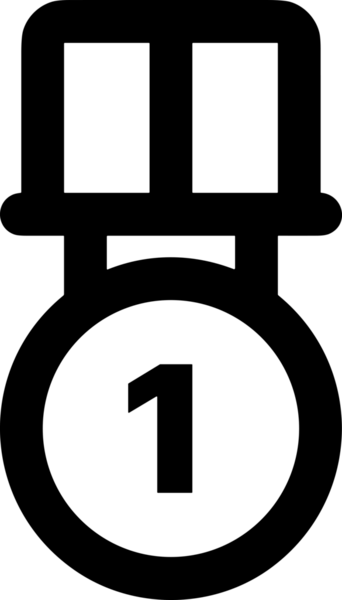 Kazanan Siyah ve Beyaz Logo Simgesi Markalaşma ve Tasarım için PNG Biçiminde