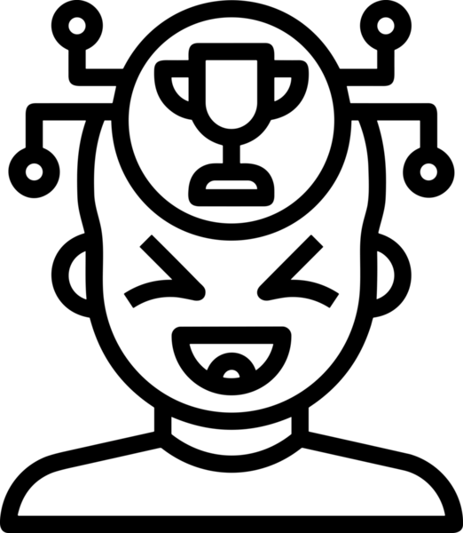 Kazanan Siyah ve Beyaz Logo Simgesi Markalaşma ve Tasarım için PNG Biçiminde