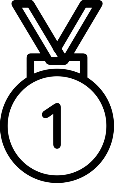 Kazanan Siyah ve Beyaz Logo Simgesi Markalaşma ve Tasarım için PNG Biçiminde