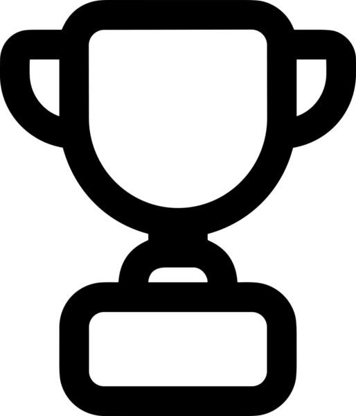 Kazanan Siyah ve Beyaz Logo Simgesi Markalaşma ve Tasarım için PNG Biçiminde