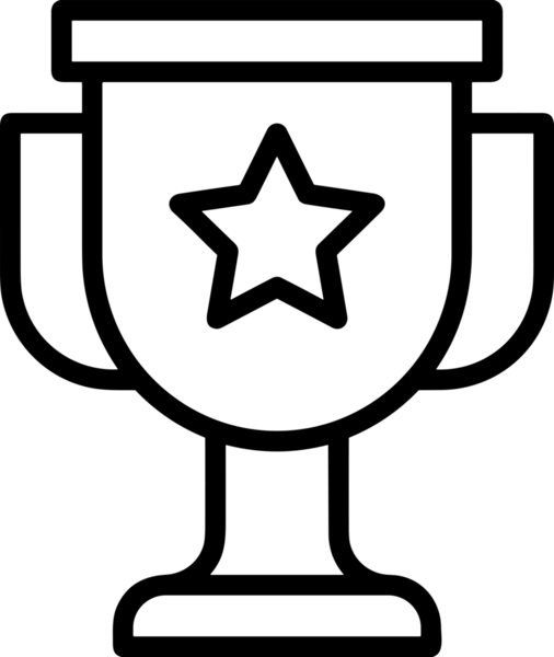 Kazanan Siyah ve Beyaz Logo Simgesi Markalaşma ve Tasarım için PNG Biçiminde