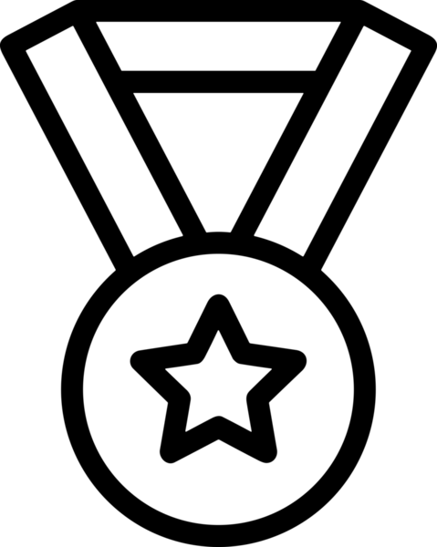 Kazanan Siyah ve Beyaz Logo Simgesi Markalaşma ve Tasarım için PNG Biçiminde