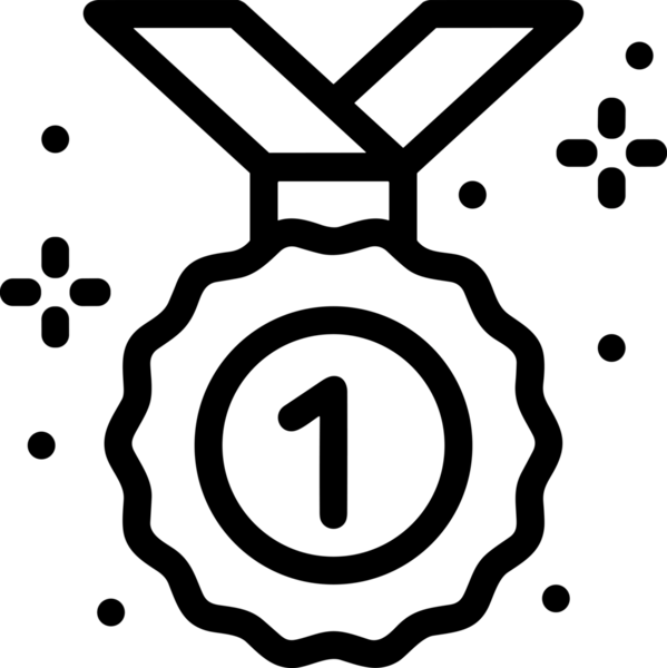 Kazanan Siyah ve Beyaz Logo Simgesi Markalaşma ve Tasarım için PNG Biçiminde