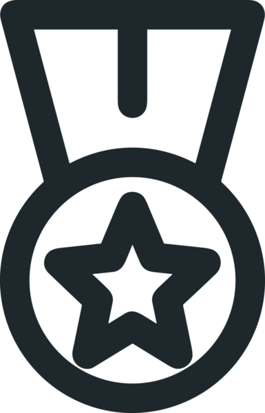 Kazanan Siyah ve Beyaz Logo Simgesi Markalaşma ve Tasarım için PNG Biçiminde