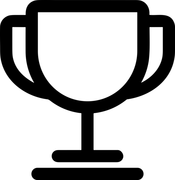 Kazanan Siyah ve Beyaz Logo Simgesi Markalaşma ve Tasarım için PNG Biçiminde