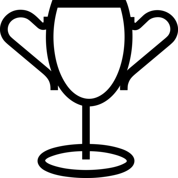 Kazanan Siyah ve Beyaz Logo Simgesi Markalaşma ve Tasarım için PNG Biçiminde