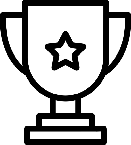 Kazanan Siyah ve Beyaz Logo Simgesi Markalaşma ve Tasarım için PNG Biçiminde