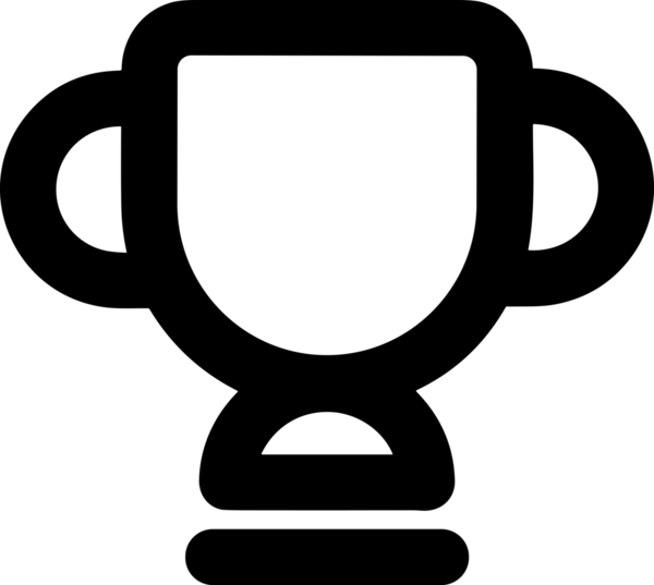 Kazanan Siyah ve Beyaz Logo Simgesi Markalaşma ve Tasarım için PNG Biçiminde