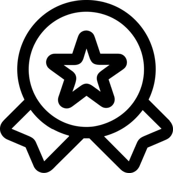 Kazanan Siyah ve Beyaz Logo Simgesi Markalaşma ve Tasarım için PNG Biçiminde