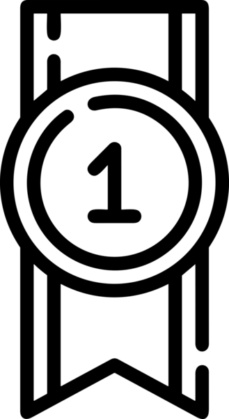Kazanan Siyah ve Beyaz Logo Simgesi Markalaşma ve Tasarım için PNG Biçiminde