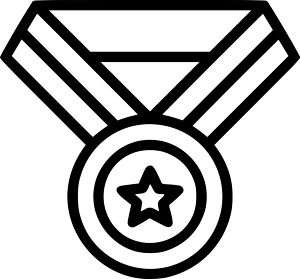 Kazanan Siyah ve Beyaz Logo Simgesi Markalaşma ve Tasarım için PNG Biçiminde