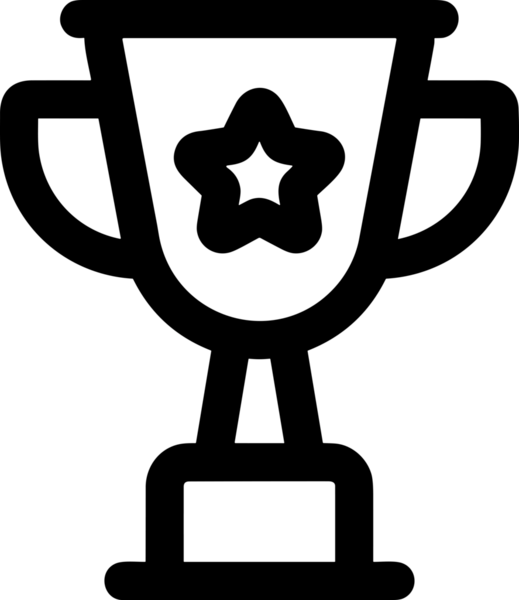 Kazanan Siyah ve Beyaz Logo Simgesi Markalaşma ve Tasarım için PNG Biçiminde