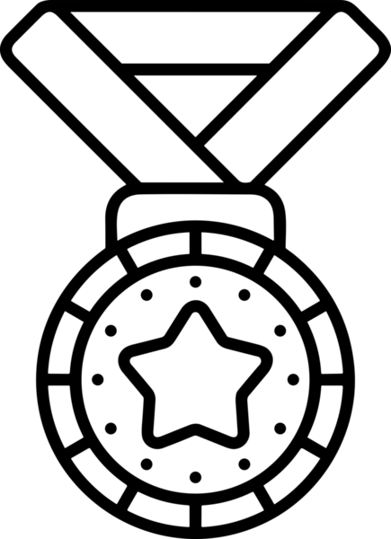 Kazanan Siyah ve Beyaz Logo Simgesi Markalaşma ve Tasarım için PNG Biçiminde