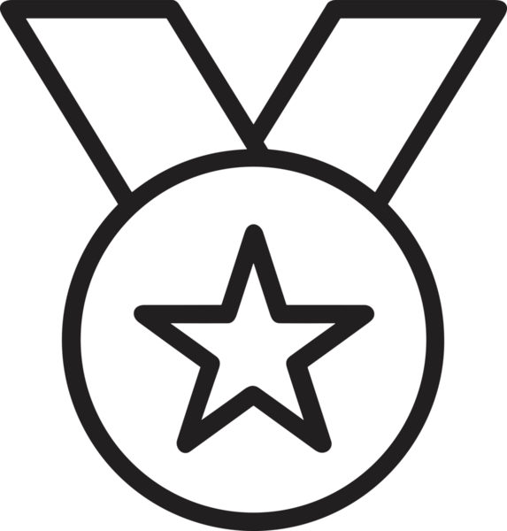 Kazanan Siyah ve Beyaz Logo Simgesi Markalaşma ve Tasarım için PNG Biçiminde