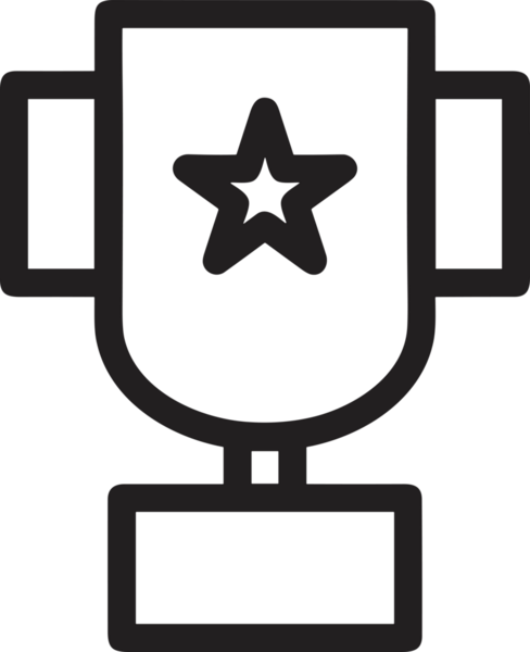 Kazanan Siyah ve Beyaz Logo Simgesi Markalaşma ve Tasarım için PNG Biçiminde