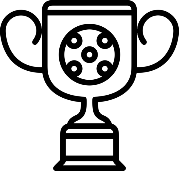 Kazanan Siyah ve Beyaz Logo Simgesi Markalaşma ve Tasarım için PNG Biçiminde