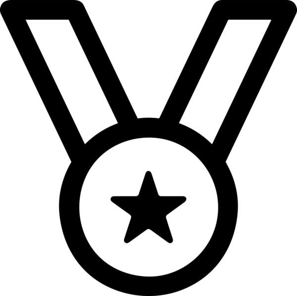 Kazanan Siyah ve Beyaz Logo Simgesi Markalaşma ve Tasarım için PNG Biçiminde