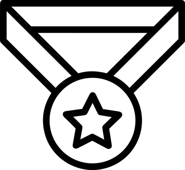 Kazanan Siyah ve Beyaz Logo Simgesi Markalaşma ve Tasarım için PNG Biçiminde