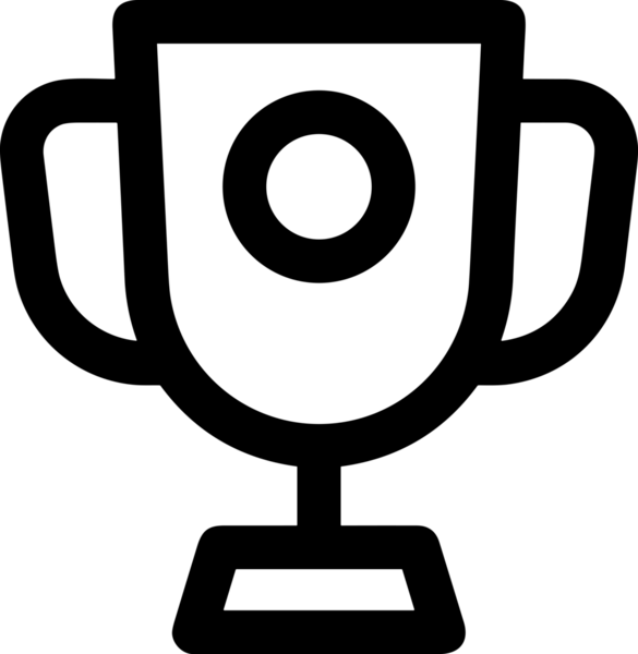 Kazanan Siyah ve Beyaz Logo Simgesi Markalaşma ve Tasarım için PNG Biçiminde