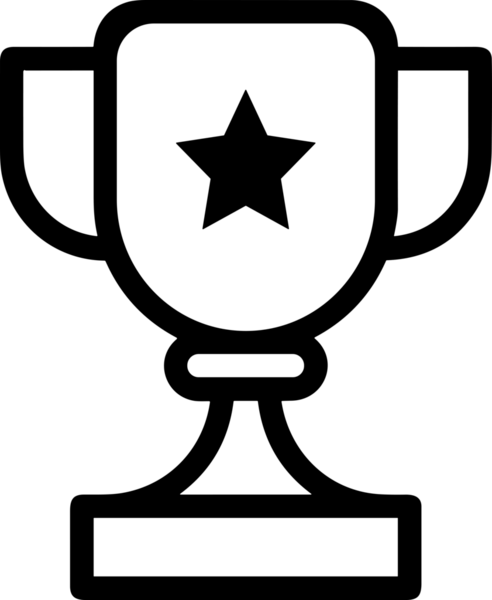 Kazanan Siyah ve Beyaz Logo Simgesi Markalaşma ve Tasarım için PNG Biçiminde