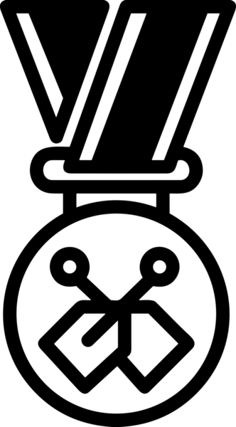 Kazanan Siyah ve Beyaz Logo Simgesi Markalaşma ve Tasarım için PNG Biçiminde