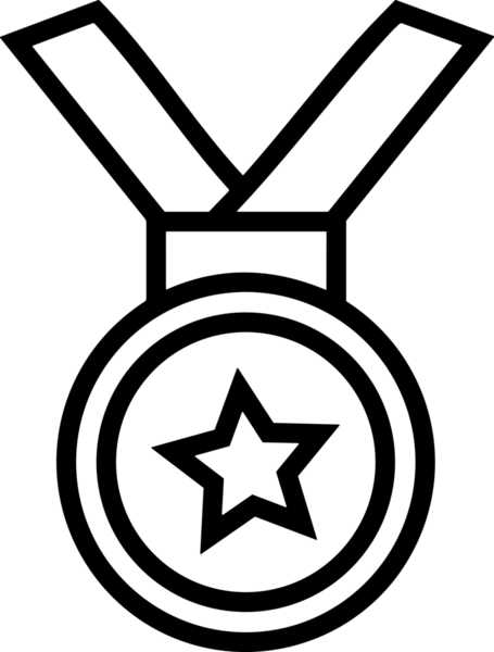 Kazanan Siyah ve Beyaz Logo Simgesi Markalaşma ve Tasarım için PNG Biçiminde