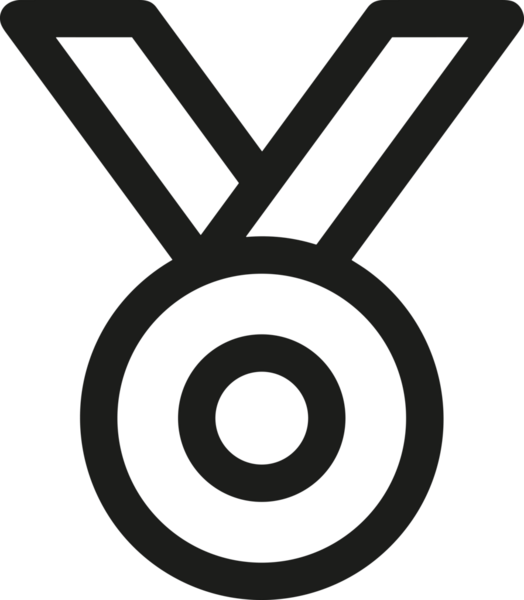 Kazanan Siyah ve Beyaz Logo Simgesi Markalaşma ve Tasarım için PNG Biçiminde