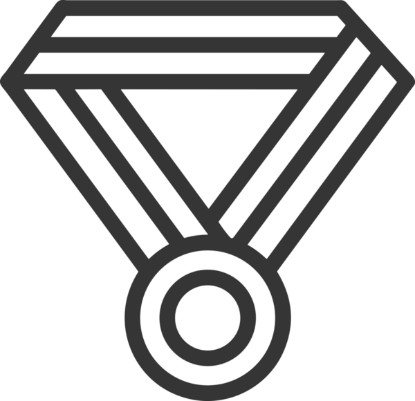 Kazanan Siyah ve Beyaz Logo Simgesi Markalaşma ve Tasarım için PNG Biçiminde