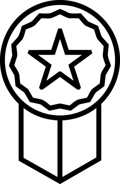 Kazanan Siyah ve Beyaz Logo Simgesi Markalaşma ve Tasarım için PNG Biçiminde