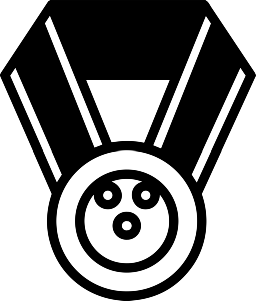 Kazanan Siyah ve Beyaz Logo Simgesi Markalaşma ve Tasarım için PNG Biçiminde