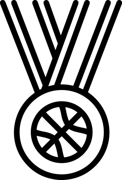 Kazanan Siyah ve Beyaz Logo Simgesi Markalaşma ve Tasarım için PNG Biçiminde