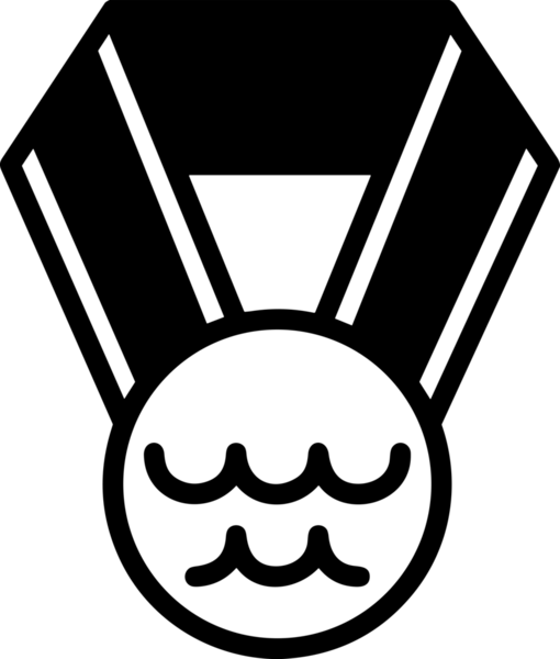 Kazanan Siyah ve Beyaz Logo Simgesi Markalaşma ve Tasarım için PNG Biçiminde