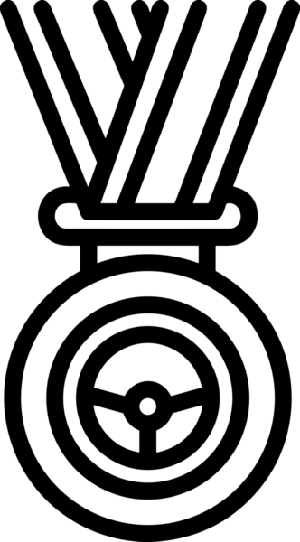 Kazanan Siyah ve Beyaz Logo Simgesi Markalaşma ve Tasarım için PNG Biçiminde