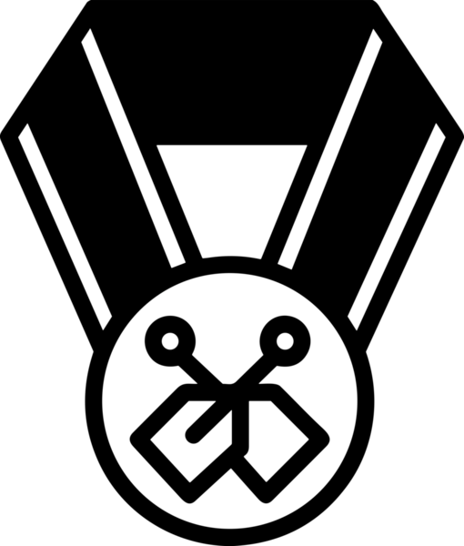 Kazanan Siyah ve Beyaz Logo Simgesi Markalaşma ve Tasarım için PNG Biçiminde