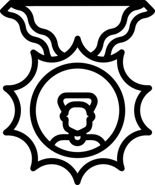 Kazanan Siyah ve Beyaz Logo Simgesi Markalaşma ve Tasarım için PNG Biçiminde