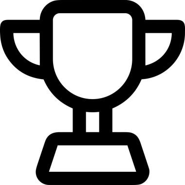 Kazanan Siyah ve Beyaz Logo Simgesi Markalaşma ve Tasarım için PNG Biçiminde