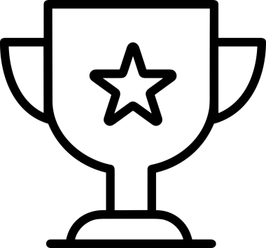 Kazanan Siyah ve Beyaz Logo Simgesi Markalaşma ve Tasarım için PNG Biçiminde
