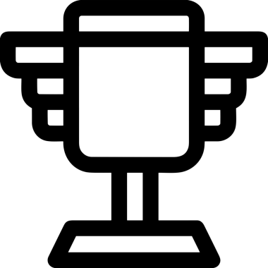 Kazanan Siyah ve Beyaz Logo Simgesi Markalaşma ve Tasarım için PNG Biçiminde