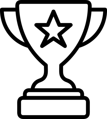 Kazanan Siyah ve Beyaz Logo Simgesi Markalaşma ve Tasarım için PNG Biçiminde