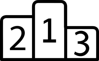 Kazanan Siyah ve Beyaz Logo Simgesi Markalaşma ve Tasarım için PNG Biçiminde