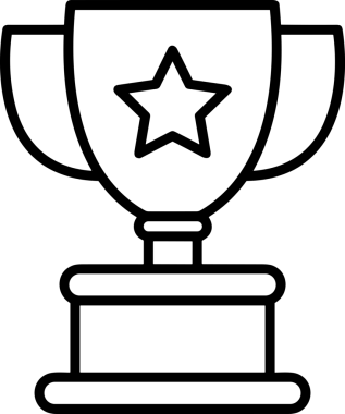 Kazanan Siyah ve Beyaz Logo Simgesi Markalaşma ve Tasarım için PNG Biçiminde