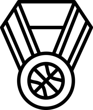 Kazanan Siyah ve Beyaz Logo Simgesi Markalaşma ve Tasarım için PNG Biçiminde