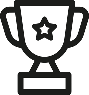 Kazanan Siyah ve Beyaz Logo Simgesi Markalaşma ve Tasarım için PNG Biçiminde