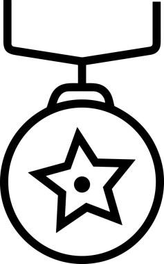 Kazanan Siyah ve Beyaz Logo Simgesi Markalaşma ve Tasarım için PNG Biçiminde