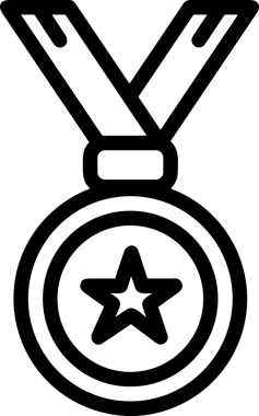 Kazanan Siyah ve Beyaz Logo Simgesi Markalaşma ve Tasarım için PNG Biçiminde