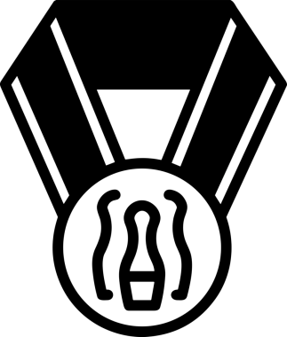 Kazanan Siyah ve Beyaz Logo Simgesi Markalaşma ve Tasarım için PNG Biçiminde