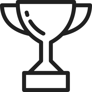 Kazanan Siyah ve Beyaz Logo Simgesi Markalaşma ve Tasarım için PNG Biçiminde