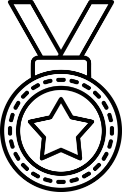 Kazanan Siyah ve Beyaz Logo Simgesi Markalaşma ve Tasarım için PNG Biçiminde