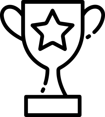 Kazanan Siyah ve Beyaz Logo Simgesi Markalaşma ve Tasarım için PNG Biçiminde