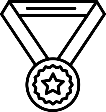 Kazanan Siyah ve Beyaz Logo Simgesi Markalaşma ve Tasarım için PNG Biçiminde